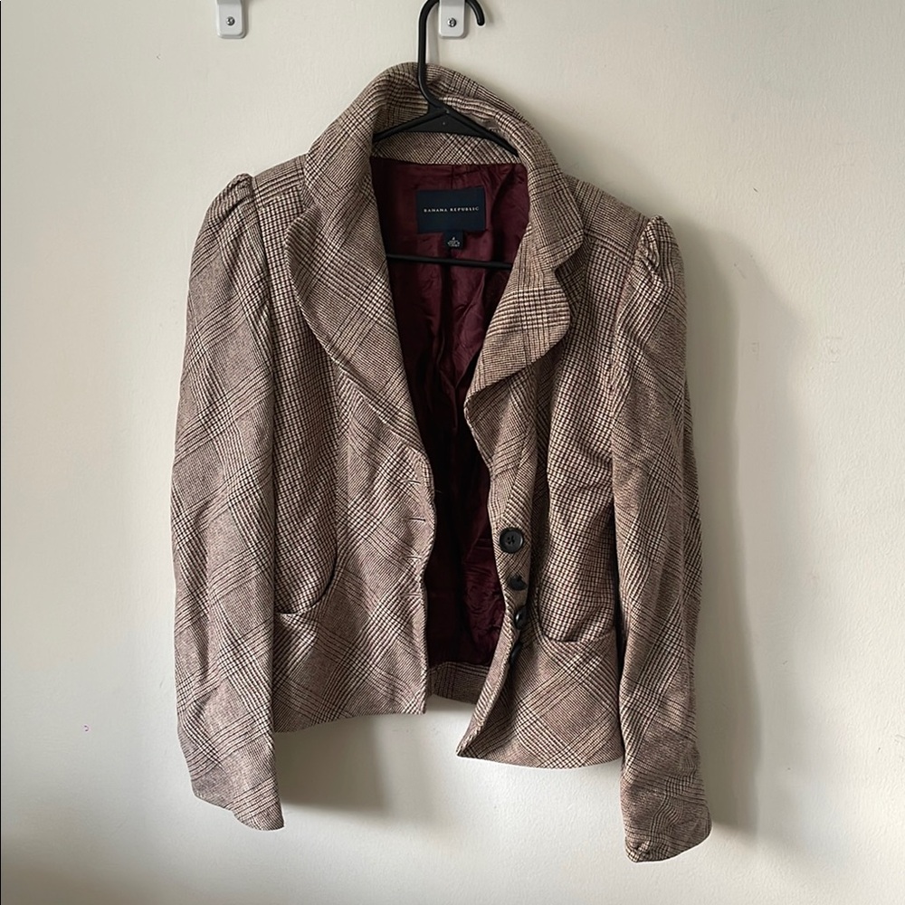Banana Republic Brown Plaid Blazer